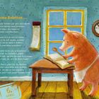 „Arme Buletten...“. Illustration: Schwein liest in einem Buch, Kochlöffel in der Hand, Wanduhr zeigt kurz nach 9.