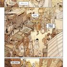 Texte: „Paris, 1774“, „Hey, du!“, „Bring das zurück, du Diebin!“, „Bleib stehen!“. Eine Comic-Szene eines belebten Markts.