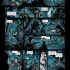 Comic-Szene im Wald. Figuren mit Bögen und Waffen, diskutieren über Wildschwein oder Menschenkind. Bedrohung und Sorge sichtbar.