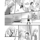 Manga mit Schwarz-Weiß-Illustrationen, Krankenhausflur, zwei Krankenschwestern, traurig aussehendes Mädchen, weinendes Kind.