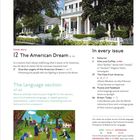 CONTENTS: Cover story "The American Dream" S.12, Language section S. 47-65. Illustration von Menschen in einem Park.
