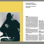 Biografie-Text in mehreren Sprachen; links Foto von Person mit Schatten und Zeichenblock. Kaleidoskop von Edmund Kesting.
