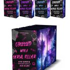 „Obsessed with a Serial Killer“, Autoren: Alina Alerion, Alea Villain. Buchcover mit dunklem, mystischem Design, vier Bände.