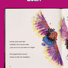"ZULA. Auf der Suche nach dem Luftballon hat Amo eine Idee. 'Lass uns so tun, als wären wir Vögel!' Illustration: Kind mit Flügeln."