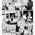 Illustration mit mehreren Texteinblendungen über eine Straße und einen Laden namens "Lingerie Lola". Verschiedene Szenen zeigen Dialoge zwischen Figuren, darunter ein Mann vor einem Schaufenster.