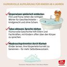 „Humorvolle Aufklärung für Kinder ab 4 Jahren: Körperwissen spielerisch entdecken, Tabus abbauen, Missbrauchsprävention.“ Illustrative Badewanne mit Kindergesicht in Seifenblasen.
