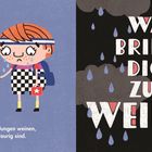 "Mädchen und Jungen weinen, wenn sie traurig sind. Was bringt dich zum Weinen?" Illustration: Zwei Kinder halten Hände.