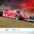 Text "März 2027". Ein roter Rennwagen mit vielen Logos fährt schnell über eine Strecke. Oben steht "Gilles Villeneuve".