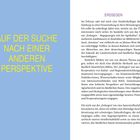 Text links: „AUF DER SUCHE NACH EINER ANDEREN PERSPEKTIVE“. Rechts: Überschrift „ERDSEGEN“ gefolgt von Fließtext.