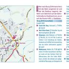 Texte: "Burg (Dithmarschen)", "Tourist-Info Burg", "Nord-Ostsee-Kanal", "Ditmarsium", "Waldmuseum", "St.-Petri-Kirche", "Tee-Burg", "Waldschwimmbad". Links eine Karte mit Straßen und wichtigen Orten in Burg.