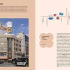 Titel "TOKYO ACHTSAM. TEE". Links Informationen über "KOSOAN" und "HAPPO-EN". Rechts oben, Personen sitzen vor einem Teehaus. Unten eine Teeschale auf einem Tisch.