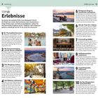 Seite mit "TOP 10 Erlebnisse" in Budapest: Thermalbäder, Donaufahrt, Burgberg, Märkte, Geschichte, Tram Nr. 2, Konzerte, Kaffeehauskultur, Aussichtspunkte, Inselpicknick.