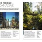 Seiten 14-31: Vancouver - Wolkenkratzer, Straßen, Menschen. Seiten 32-49: Vancouver Island - Wald, Brücke, Wanderer.