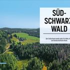 "Südschwarzwald: Der Südschwarzwald steht für Höhe, Weite und landschaftliche Ruhe." Grüne Wälder und Wiesen.