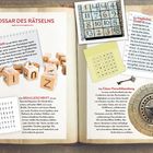 Glossar des Rätsels: Beschreibungen von Anagramm, Brailleschrift, magischem Quadrat und Cäsar-Verschlüsselung mit Bildern.