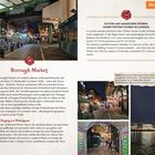 „Borough Market“ und „Zu Fuß auf magischen Spuren“. Bilder zeigen lebhaften Markt und nächtlich beleuchtete Straßenszene.