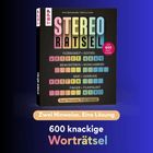 "STEREO RÄTSEL" zeigt Wortspiele. Hinweise: "WASSER HAHN", "KARTEN", "KINO". Unten: "Zwei Hinweise. Eine Lösung."