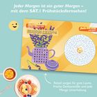 "Jeder Morgen ist ein guter Morgen – mit dem SAT.1 Frühstücksfernsehen!" zeigt Puzzle, Lavendel und Frühstücksgerichte.