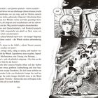 Seite 126. Drei Sprechblasen: „Da!“, „Da oben an der Decke!“, „Seht ihr die Kette?“. Comic-Stil: Personen fliehen vor Drache.