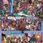 Comic-Illustration. Text: „JETZT. Das ist es. Passt auf! Da kommen Nihil! Verteidigungspositionen einnehmen und Feuer erwidern!“