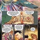 GATEWAY 231B MILCHSTRASSE <-> ANDROMEDA JETZT. Raumschiff fliegt durch ein Portal. Menschen unterhalten sich darin. Comic-Stil.