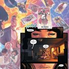 "Auf den sieben Robbenklippen sitzen...", Tarotkarten schweben um zwei Figuren, eine Frau sitzt meditierend im Raum.