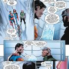 Dialog zwischen mehreren Personen, darunter Superman und Luthor, über Probleme und Vertrauen. Eine Frau leitet alle.