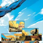 Texte: "Welcome to Smallville", "Kent", "Yesterday Tomorrow". Illustration mit einem fliegenden Helden und ländlichen Szenen.