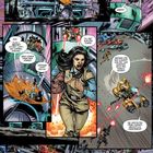 Texte: "Später Chandrakant", "KRFF!", "Es gibt nur ein Vorne!", dynamische Actionszenen in futuristischer Umgebung.