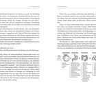 Seitenzahlen: 14 und 15. Text über Ernährung, Hormone und Gewichtsregulation. Diagramm zeigt Nahrung, Verdauung, Hormone.