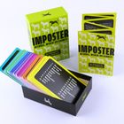 "IMPOSTER - Betrüge, wen(n) du kannst! Das Partyspiel für clevere Hochstapler." Spielschachtel und Karten.