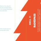 Duell #1 Badespaß. Buch um 90° drehen. Siegerprämie. Illustration: zwei Boxhandschuhe, einer rot, einer türkis.