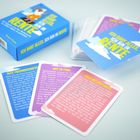 Text auf Karten: "Ich darf alles, ich bin in Rente", "Alte Freundschaften", "Gut zu Fuß", "Raus mit der Kohle". Spielkarten und Schachtel in bunten Farben.