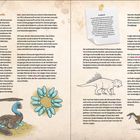 "Funfact", "Eier und Nachwuchs", "Sozialverhalten". Illustrationen von Dinosauriern, Eiern im Nest. Seitenzahlen: 14, 15.