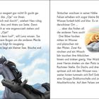 Zwei Pferde schauen neugierig in die Ferne, am Himmel sind Wolken und rechts oben ruhen zwei Erdhörnchen auf einem Felsen.