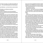 Seite 20: Text über Spuren, Tiere und ein Amulett.  
Seite 21: Betrachtung der Umgebung und eine Dachsfeder.