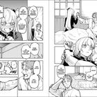 Eine Manga-Seite zeigt Dialoge zwischen einem Mann und einer Frau in einem Zimmer. Emotionale Reaktionen sind sichtbar.