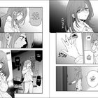 Eine Manga-Seite zeigt ein Mädchen in Pyjamas, das erschrocken ist und auf Geräusche reagiert. Sie versucht eine Tür zu öffnen.