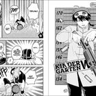 Texte: Kapitel 76: Yoshiteru, "Kinder Garten Wars", Geräuscheffekte ("DOMP", "WAPP").

Illustration: Eine Manga-Szene in einem Kindergarten-Setting.