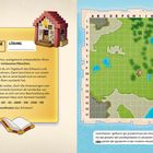 Text: "Challenge 31 Lösung: In einem idyllischen, weitgehend unbesiedelten Biom..."

Links gelber Textblock mit Hausillustration, rechts Karte mit Gitternetz.