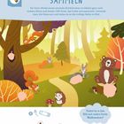 "Feinmotorik & Ausdauer: Nüsse sammeln. Hilf Eichhörnchen im Herbst, Nüsse zu sammeln. Illustration: Tiere im Wald, mit Bastelanleitung."