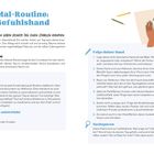 Mal-Routine: Gefühlshand. Folge deiner Hand: Anweisungen zur kreativen Abendroutine mit Bleistift. Illustrationen von Händen und Schreibutensilien.