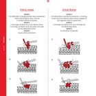 Links: Einfache Zunahme; Schritte 1-3. Rechts: Einfache Abnahme; Schritte 1-3. Illustrationen zeigen Häkeltechniken.
