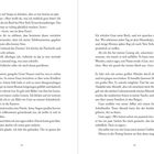 Seitenzahlen: 13 und 14. Zwei Spalten mit fortlaufendem Text auf Deutsch. Beschreibt Interaktionen und Gedanken, inklusive einer Unterhaltung über ein Buch und persönliche Erlebnisse.