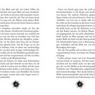 Die Seitenzahlen 10 und 11 sind in einem Tintenklecks-Design platziert. Text beschreibt eine Szene am Strand mit Ermittlungen.