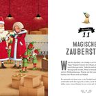 "Dezember 11, Magischer Zauberstaub. Weißt du eigentlich, wie windig es am Nordpol manchmal ist?"  
Links: Weihnachtsmann, Frau, Elfen, Geschenke.
