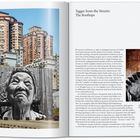 Links Text: "The Wrinkles of the City, 2010, Action in Shanghai, Shi Li, Red Town, China". Rechts oben Text: "Tagger from the Streets: The Rooftops". 

Links sind Hochhäuser und ein Wandgemälde einer lächelnden älteren Frau. Rechts eine Treppe mit einem weiteren Porträt.