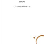 Text: "LÖSUNG LAGERFEUERSCHEIN", unten rechts Kaffeeflecken.