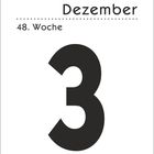 Dezember, 48. Woche, 3, Freitag. Schlichtes Kalenderblatt mit großer Zahl.