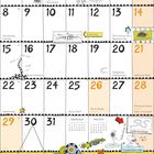 MÄRZ Kalender mit Reptilienausstellung, Tage wie Weltglückstag markiert, bunte Illustrationen von Tieren und Menschen.